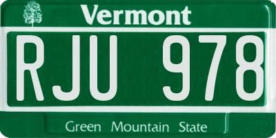 VT license plate RJU978