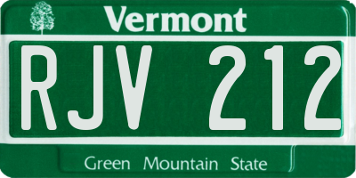 VT license plate RJV212