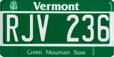 VT license plate RJV236