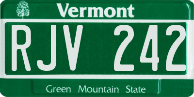 VT license plate RJV242