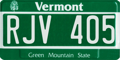 VT license plate RJV405