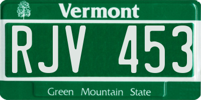VT license plate RJV453