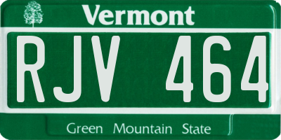 VT license plate RJV464