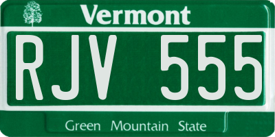 VT license plate RJV555