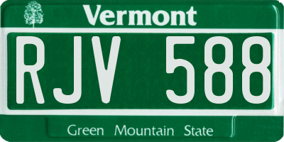 VT license plate RJV588