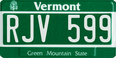 VT license plate RJV599