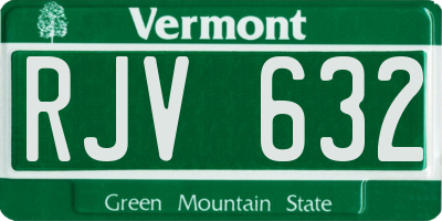 VT license plate RJV632