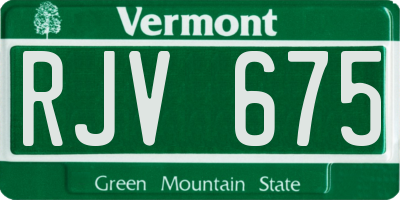 VT license plate RJV675