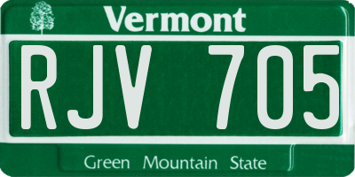 VT license plate RJV705