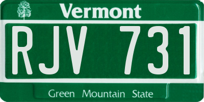 VT license plate RJV731