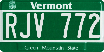 VT license plate RJV772