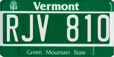 VT license plate RJV810