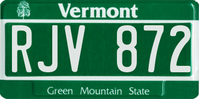 VT license plate RJV872