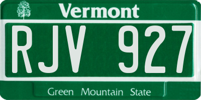 VT license plate RJV927