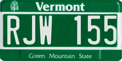 VT license plate RJW155