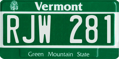 VT license plate RJW281
