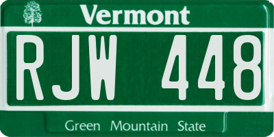 VT license plate RJW448