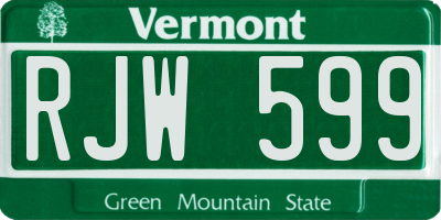 VT license plate RJW599