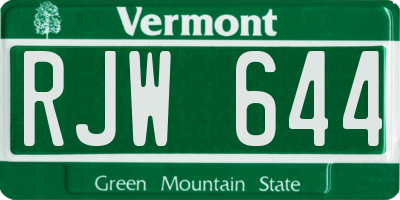 VT license plate RJW644
