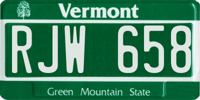 VT license plate RJW658