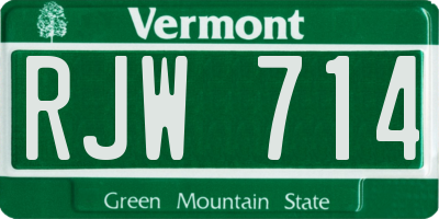 VT license plate RJW714
