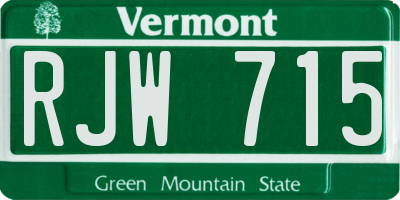 VT license plate RJW715