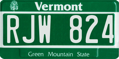 VT license plate RJW824