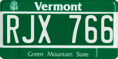 VT license plate RJX766