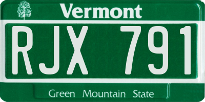 VT license plate RJX791