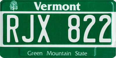 VT license plate RJX822