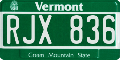 VT license plate RJX836