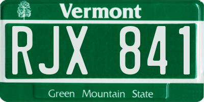 VT license plate RJX841