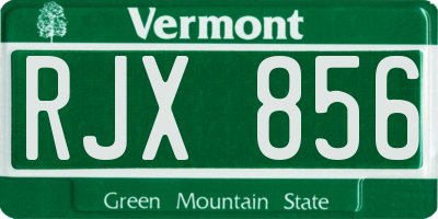 VT license plate RJX856