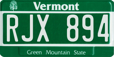 VT license plate RJX894