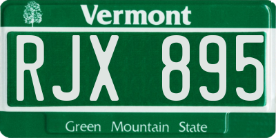 VT license plate RJX895