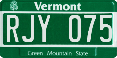 VT license plate RJY075