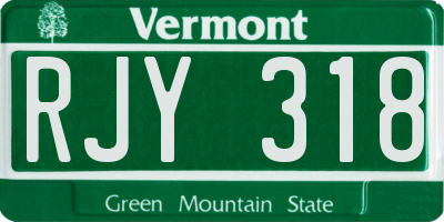 VT license plate RJY318