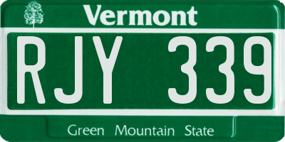 VT license plate RJY339