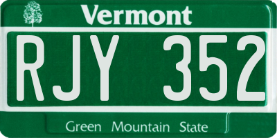 VT license plate RJY352