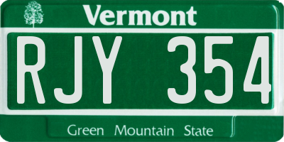 VT license plate RJY354