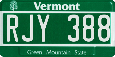 VT license plate RJY388