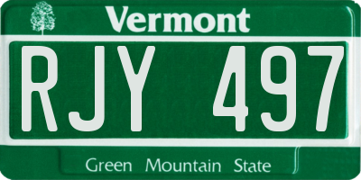 VT license plate RJY497