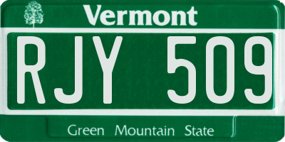 VT license plate RJY509