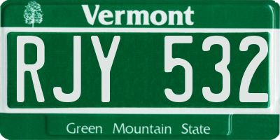 VT license plate RJY532