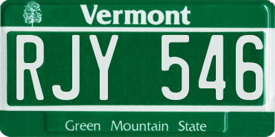 VT license plate RJY546