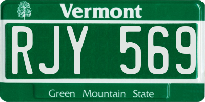 VT license plate RJY569
