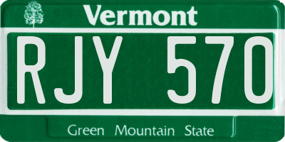 VT license plate RJY570