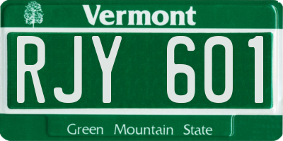 VT license plate RJY601