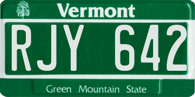 VT license plate RJY642