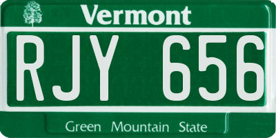 VT license plate RJY656